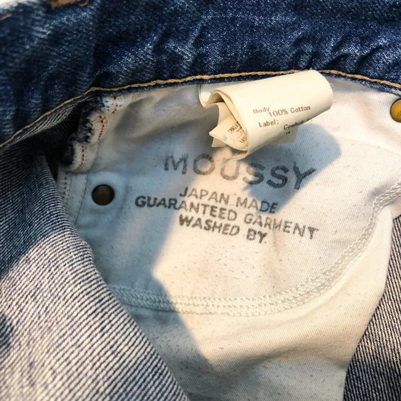 Moussy Vintage Orin JW Tapered Straight Leg High Waist Distressed Denim Jeans 25 - Picture 10 of 11